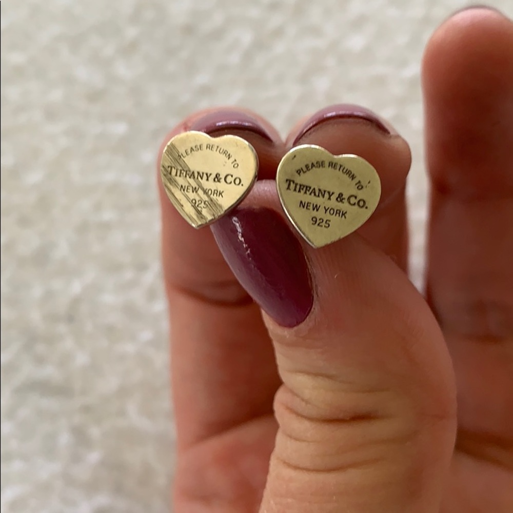 Return to Tiffany & Co. Mini Tag Heart Earrings